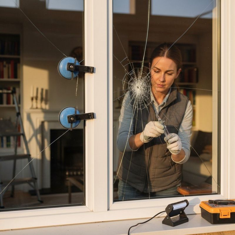 Broken Glass Repair detail