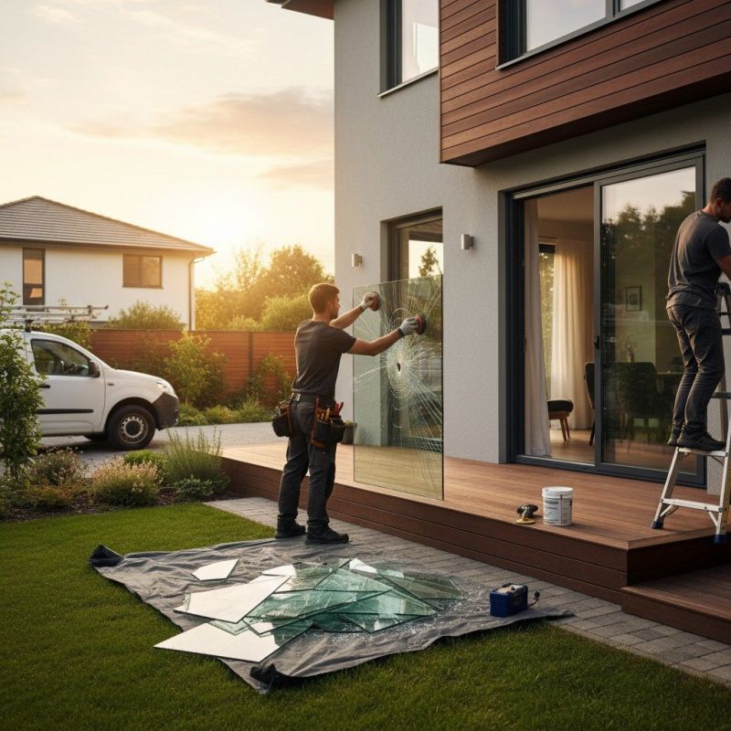 Broken Glass Repair detail